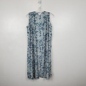 LuLaRoe Joy Gray Slate Blue White Long Duster Vest NEW NWT Size S